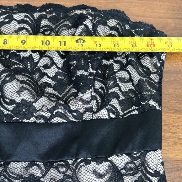 White House Black Market Dress Black Lace Strapless Party Cocktail‎ Size 10 - Picture 9 of 14